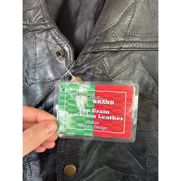 NWT Maxam Brand Leather Size 3X Black Vest - Picture 6 of 10